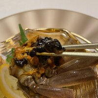 中国料理 礼華 四君子草 - 上海蟹メスの紹興酒付け、ネットリでめちゃくちゃ美味い