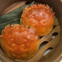 中国料理 礼華 四君子草 - W活上海蟹　甲羅詰め蒸籠蒸し　オス＆メスの殻