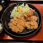 かつれつ亭 - オリジナル3種盛り定食(麦ご飯)