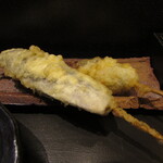 UOKATSU - 天ぷら5種盛り合わせの茄子・牡蠣