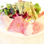 Cucina Italiana 東洞 - 前菜盛り合わせ：パルマ産の生ハム '13 11月中旬