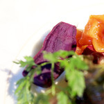 Cucina Italiana 東洞 - 前菜盛り合わせ：紫イモのロースト '13 11月中旬