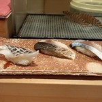 寿し処 昇利 - 太刀魚、炙りしめ鯖、しめ鯖
