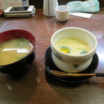 千里十里 - 茶碗蒸しとしじみの味噌汁