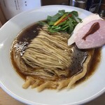めん処 きよ洲 - 貝汁芳醇ぶたらぁめん醤油、期間限定太麺、いわぎんのクーポンで大盛り！850円税込