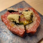 鮨 恵比寿 幸凛 - トロタク巻　こういう形は想像しないよなぁ。トロで巻いてある（笑）