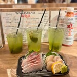 みなと 刺身専門店 - イシガキダイ刺、生ホタテ刺