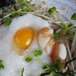 そば処元気屋 - 山芋、うずら、無臭にんにくと梅肉、かいわれ