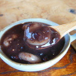 そば処元気屋 - 蕎麦粉入りの白玉です