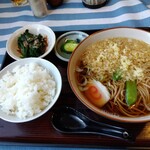 そば処 久楽 - 「たぬきそばセット」着盆＼(^o^)／