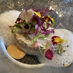 Restaurant Laplace - 【前菜1】
            　・ずわい蟹、蕪のムース、柚子エスプーマ、
            　　オマール海老のソース