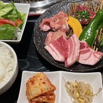 Hokkaidou Yakiniku Puraimu - 3種焼肉定食　1300円