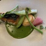 Restaurant Laplace - 【本日のお魚料理】
            　・北海道産、ヒラメと帆立
            　　小松菜と青梗菜のソースで