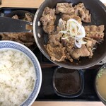 吉野家 - W定食（牛皿・鉄板牛カルビ定食）