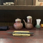 串揚げ屋　福爐 - カウンター席に座った眺め。