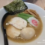 らぁ麺 ななみ - 鶏白湯らぁ麺（醤油）味玉1,080円、玉ねぎ抜き