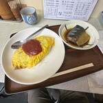 Heiwaen Shiyokudou - オムライス 550円
                      さばの味噌煮 250円