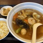 栄慶 - 五目湯麺+ミニ炒飯