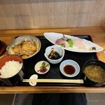 東日本橋　かどわき - 北あかりと牛肉の肉じゃが　＆　葉鰹、平鱸（スズキ）刺身二点盛り