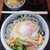 うまじ家 - 料理写真:温玉ぶっかけ(小・冷)と、日替りご飯