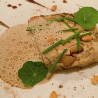 レザンファン ギャテ - ７種類のキノコとホタテ貝、栗の温かいテリーヌ