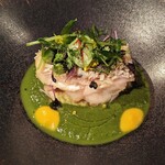 アンフォラ 村上 - 甘鯛の松傘焼き 野菜のソース