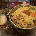すき家 - 肉味噌牛担々鍋＆瓶ビール　1510円