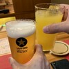 ひろ海 - 生ビールとオレンジジュースで乾杯