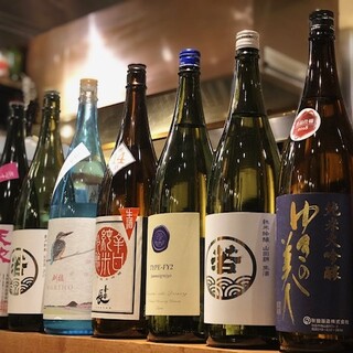 Great with food! Seasonal sake carefully selected and purchased from all over the country