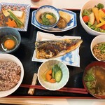 Satoukenoshokutaku - 本日の魚定食　有機納豆・玉子付き