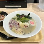 Raxamennanami - はまぐりらぁ麺¥1280、ミニ海鮮漬け丼¥290