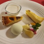 Chez Ange - デザート（ブランマンジェ、栗のタルト、チーズケーキ、シャインマスカットのシャーベット）