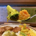 225834886 - 「特製ポークカレー」と「贅沢野菜のイエローカレー」の2種あい盛り