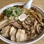 喜多方ラーメン 天高盛 - 大盛、きざみ、こいめ