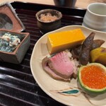 和ごころ 泉 - 鴨のロース、玉子、いくら、黒豆の枝豆