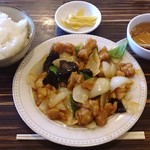 聚楽 - 聚楽 葛西店 鶏肉の辛子炒め定食 580円