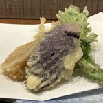 手打ち蕎麦 たがた - 天ぷら（はす、なす、えのき、春菊）