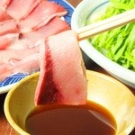 Tsuchikatsu - ぶりしゃぶは「ポン酢」「胡麻ダレ」の２種でお召し上がりください。