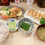 餃子ノ酒場マイケル 岸里出張所 - マイケルランチ（ご飯は雑穀米・餃子は焼きチョイス！）