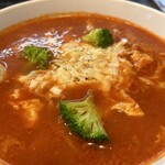 焼肉 中華 和食 のがみ苑 - チーズ　玉子　たっぷり　トマト ラーメン¥９５０　サルサソース(サルサとはスペイン語でソースの事)大きいトマト３個分