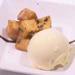 University sweet potato (warm) served with vanilla ice cream