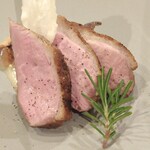 オーベルジュ サウステラス - 合鴨の炭火焼き　ジロール茸のフリカッセ〜ローズマリー添え〜❤（稲田）