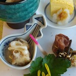 オーベルジュ サウステラス - 和歌山の梅干し、筆しょうが、フキの煮つけ、大好きなだし巻き玉子などが、優しく胃を包む〜❤