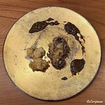 千陽 - 鮑と真鱈の白子の揚物を鮑の肝ソースとともに