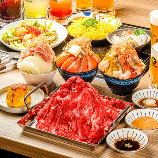 Banquet course full of Hokkaido delicacies