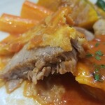 キッチン ブルー グローブ - 豚ヒレ肉ピカタの断面