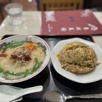 東北菜館 新辰 - 中華麺飯セット（台湾豚骨ラーメン＋炒飯）