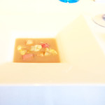 キメラ - 栗の温かいズッペッタ 仔牛フィレ、フォアグラのテリーナ、岸根栗のローストを鏤めて '13 11月中旬