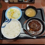 松屋 - ビーフ１００％ハンバーグ定食１０９０円