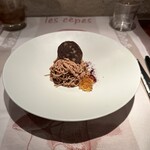 225945135 - ❶蝦夷鹿もも肉のリエット、アジャン産プラム、茨城県笠間産和栗のモンブラン